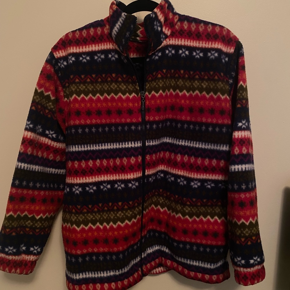 Colorful Patterned Fleece Jacket